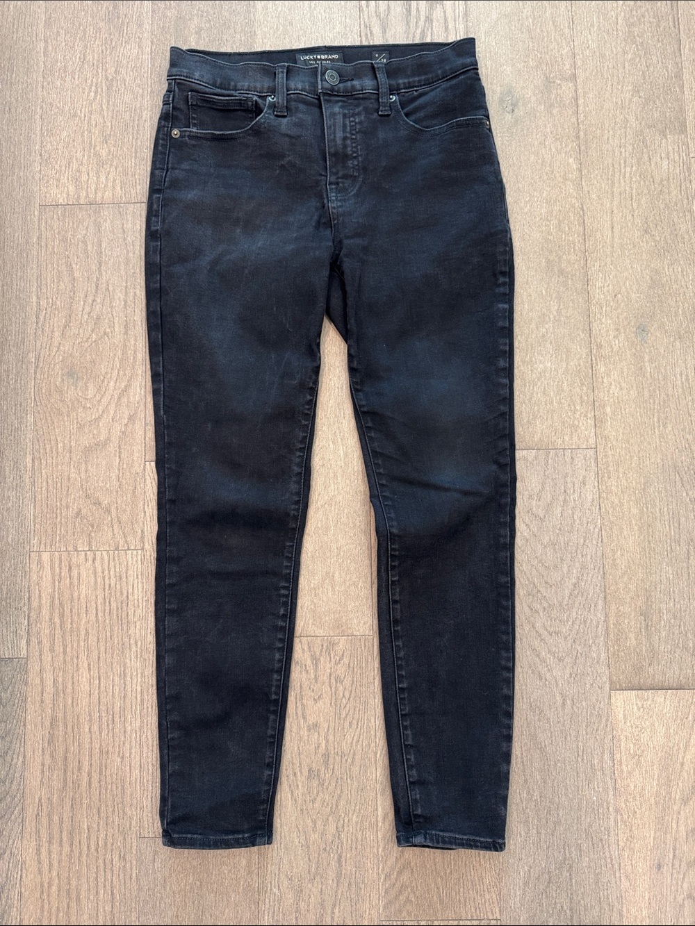 Lucky Brand Mid Rise Skinny Ankle Ava Jeans Womens 6/28 Black Denim Legging Like